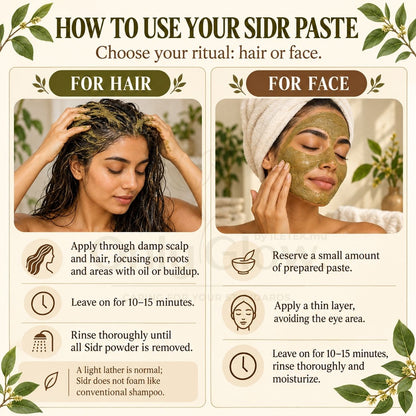Sidr Powder — Hair and Skin Reset for Weak/Dull Hair & Oily-Acne Skin